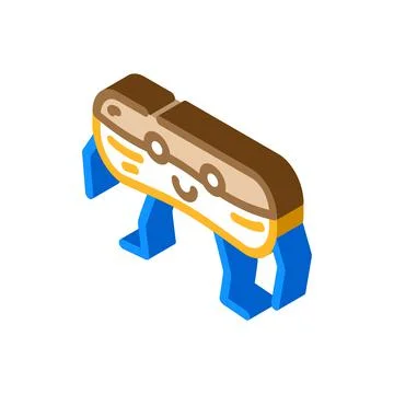 Eclair dessert character isometric icon vector illustration Illustrazione stock