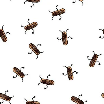 Eclair dessert character vector seamless pattern Stock Illustration