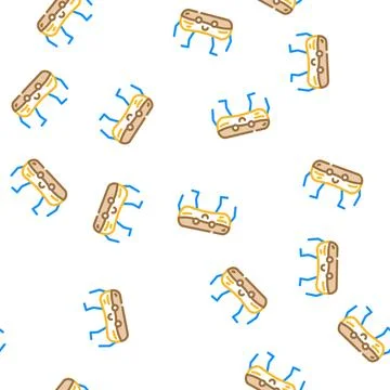 Eclair dessert character vector seamless pattern Illustrazione stock