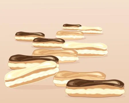 Eclair dessert Stock Illustration