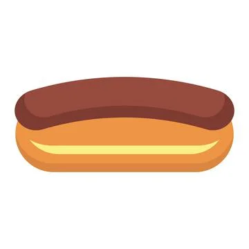 Eclair flat clipart vector illustration Illustrazione stock