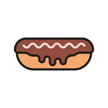 Eclair food beverage icon vector basic design simple and modern Stock Illustration