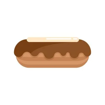 Eclair icon flat isolated イラスト素材