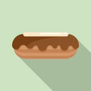 Eclair icon, flat style イラスト素材