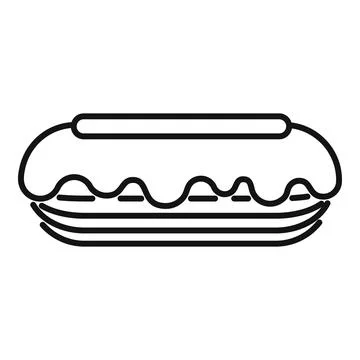 Eclair icon, outline style イラスト素材