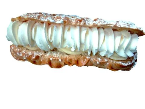 Eclair isolated on white background - cake Stockfoto's