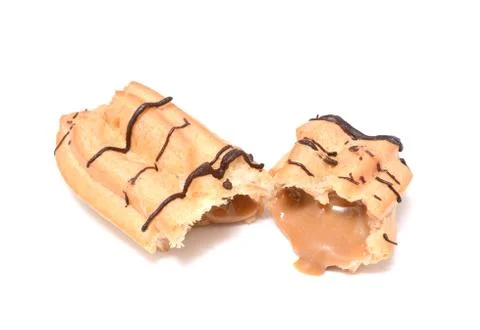 Eclair isolated on white background Stock Photos