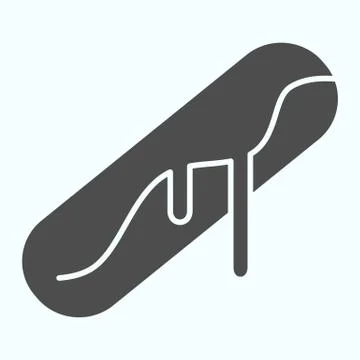 Eclair solid icon. Sweet eclair vector illustration isolated on white. A long Illustrazione stock