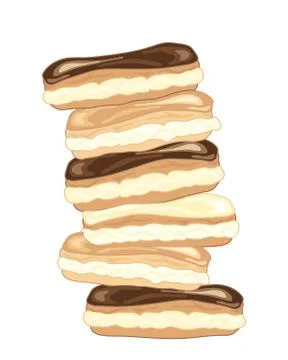Eclair stack Stock Illustration