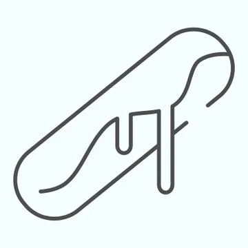 Eclair thin line icon. Sweet eclair vector illustration isolated on white. A Illustrazione stock