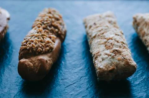 Eclairs On Table Stock Photos
