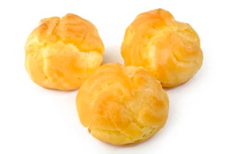 Eclairs on white background Stock Photos