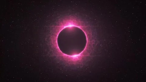 Eclipse Animation With Glowing Lights Stock Footage 259864827