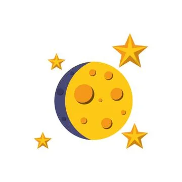 Eclipse astrology moon flat icon image Ilustração Stock