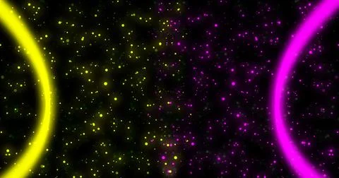 Eclipse between two planets with star particles, dust floating around bg. B.. 스톡 일러스트