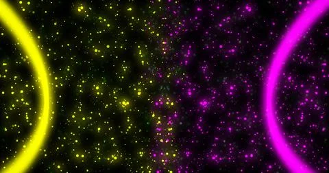 Eclipse between two planets with star particles, dust floating around bg. B.. 스톡 일러스트
