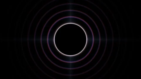 Eclipse Black Disk Light Burst Seamless Loop Stock Footage 342344250