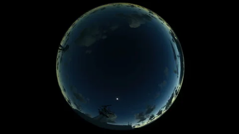 Eclipse Captured with a Fish-Eye Lens Stock Footage 332478926
