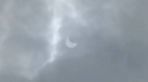 Eclipse in the clouds Stock Footage 48601169