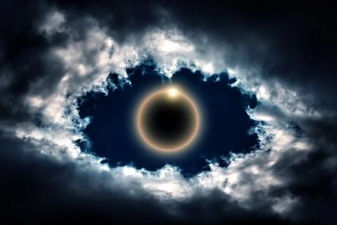 Eclipse in the Clouds 库存照片