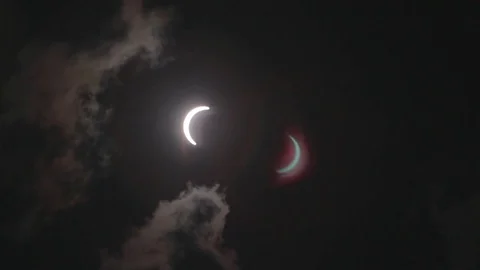 Eclipse with Clouds - RAW Stock Footage 84194953