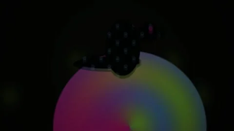 Eclipse of a colorful planet with a satellite. Stock Footage 337459234