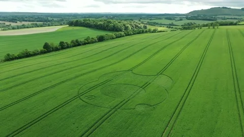 Eclipse Crop Circle Drone Clip 4K, 9th June 2021, Wooton Rivers, Wiltshire Stock Footage 155916302