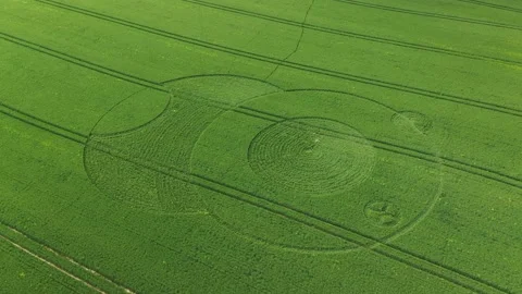 Eclipse Crop Circle Energetic Drone Clip 4K, 9 June 2021, Wooton Rivers, Wilts Stock Footage 155912543