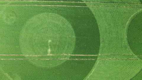 Eclipse Crop Circle Rising Drone Footage 4K, 9th June 2021, Wooton Rivers, Wilts Stock Footage 155919124