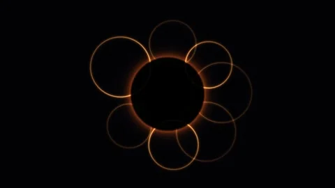 Eclipse Dark Sun Energy Background Seamless Loop Stock Footage 342346501
