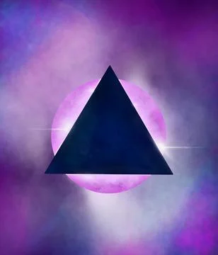 An eclipse formed by a sphere and triangle Illustrazione stock