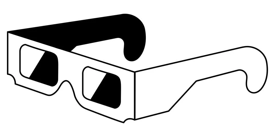 Eclipse glasses line icon isolated on white Ilustração Stock