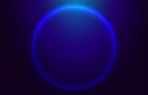 Eclipse. Glowing circle on a dark blue background Stock Illustration
