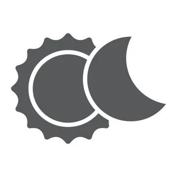 Eclipse glyph icon, space and astronomy, solar Stock Illustration