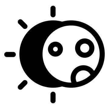 Eclipse glyph icon vector illustration isolated on white background Ilustração Stock