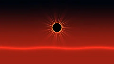 Eclipse horizon twilight gradient as a loop for visuals Stock Footage 342335306