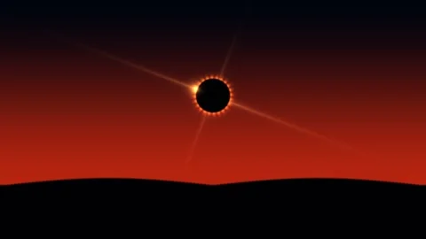 Eclipse Horizon Twilight Gradient Seamless Loop Stock Footage 342344268