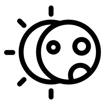 Eclipse line icon vector illustration isolated on white background Ilustração Stock