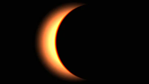 Eclipse Lunar Solar Moving Planet Before Sun Star Shine Light Stock Footage 141024673
