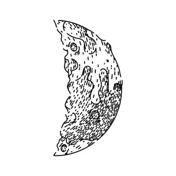 Eclipse moon sketch hand drawn vector Stock Illustration