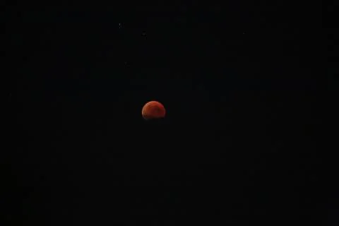 Eclipse of the moon, total lunar eclipse and red moon July 27, 2018. Stock Photos