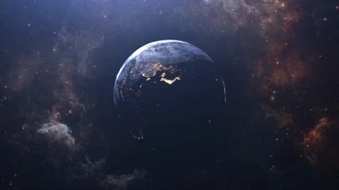 Eclipse planet Earth from deep space. Beautiful high quality 4K animation World Stock Footage 115276571