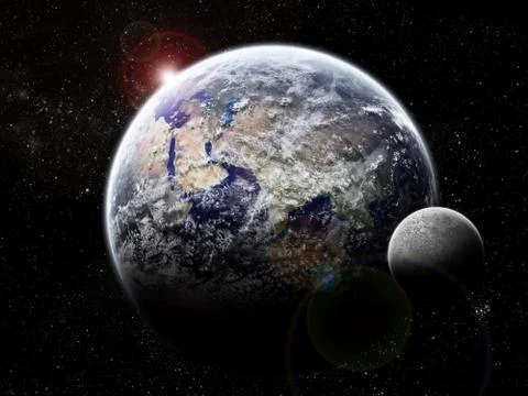 Eclipse on the planet Earth Stock Illustration