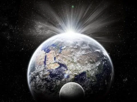 Eclipse on the planet Earth Illustrazione stock