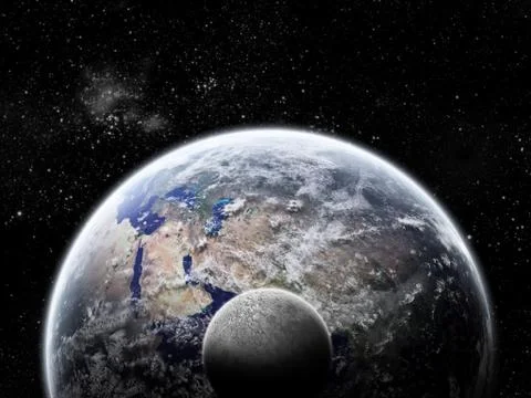 Eclipse on the planet Earth Stock Illustration