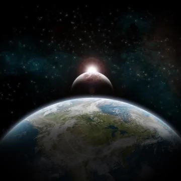 Eclipse on the planet Earth 스톡 일러스트