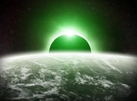 Eclipse on the planet Earth Stock Illustration
