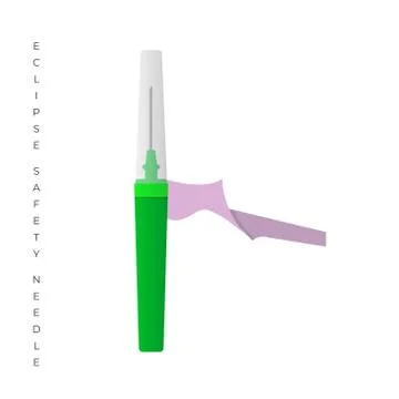 Eclipse Safety Needle with Safety shield vector illustration iolated on white Stock Illustration