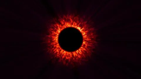Eclipse Solar Corona abstract flame Stock Illustration