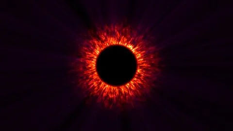Eclipse Solar Corona abstract flame Stock Illustration